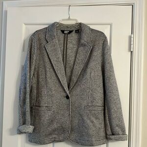Gray and white checked blazer. Lands End.